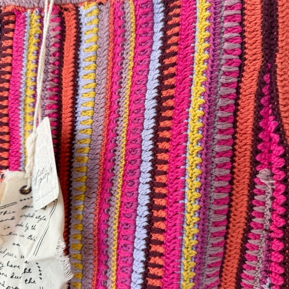 NWT Free People Bali Sunrise Skirt Crochet Knit Mid Rise Long Maxi Rainbow - Picture 9 of 15